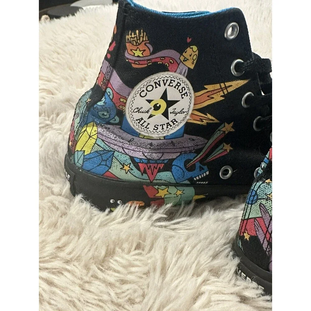 Converse All Star Unisex Kids High Top Sneakers Black/Multicolor US 3 EU 35